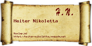 Heiter Nikoletta névjegykártya